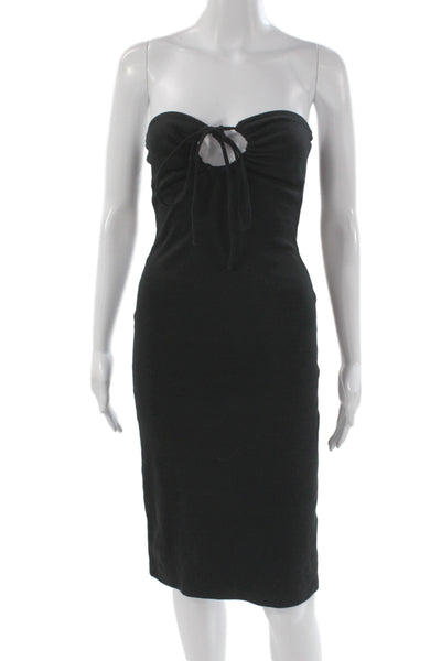 Zara Women Bodycon Black Cotton Sweetheart Sleeveless Knee Length Dress Size S