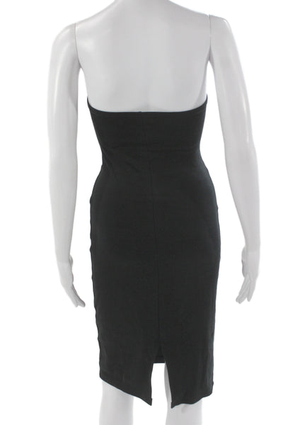 Zara Women Bodycon Black Cotton Sweetheart Sleeveless Knee Length Dress Size S