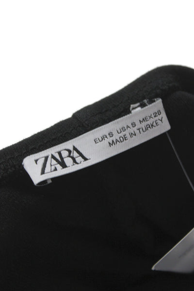 Zara Women Bodycon Black Cotton Sweetheart Sleeveless Knee Length Dress Size S