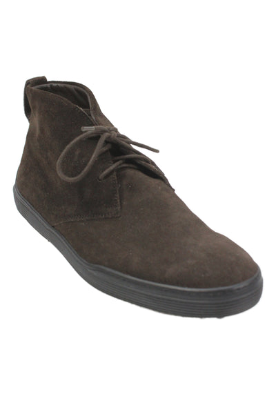 Tods Mens Suede Lace Up Ankle Boots Shoes Dark Brown Size 6.5