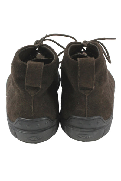 Tods Mens Suede Lace Up Ankle Boots Shoes Dark Brown Size 6.5