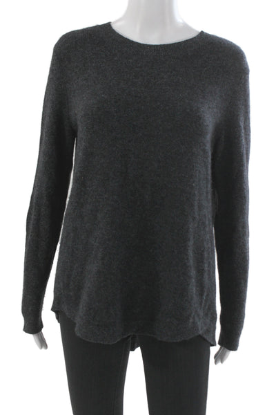 White + Warren Womens Cashmere Crew Neck Pullover Long Sleeve Gray Size L