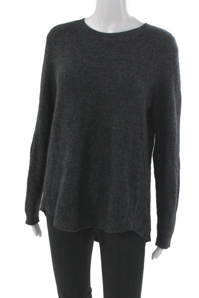 White + Warren Womens Cashmere Crew Neck Pullover Long Sleeve Gray Size L