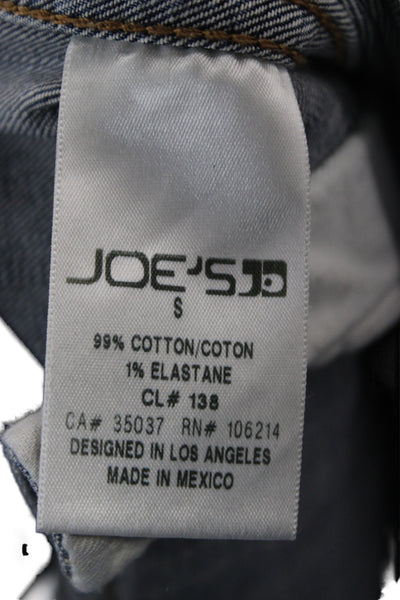 Joes Women Basic Jacket Blue Cotton Blend Long Sleeve Button Size S