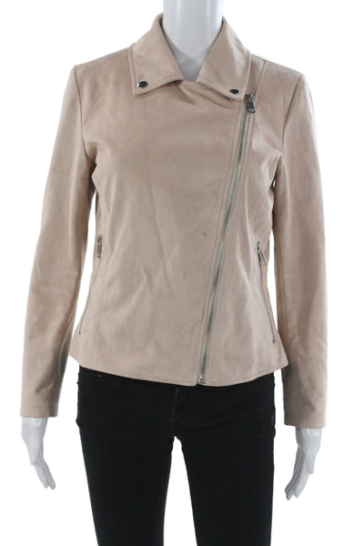 Bagatelle Women Beige Biker Jacket Polyester Long Sleeve Size S
