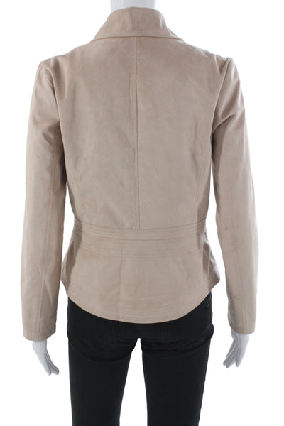 Bagatelle Women Beige Biker Jacket Polyester Long Sleeve Size S