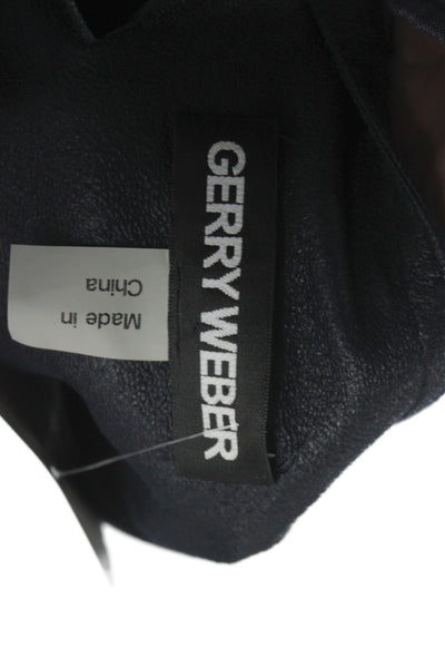 Gerry Weber Womens Basic Jacket Blue Polyester Long Sleeve Biker Size 36