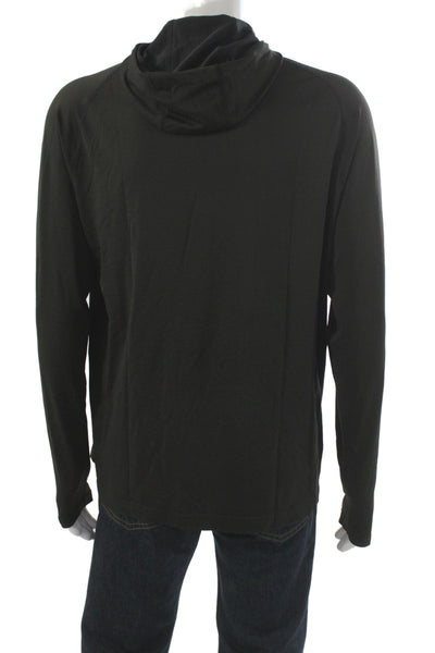 Lululemon Mens Pullover Hoodie Green High Neck Zip Up Size XL