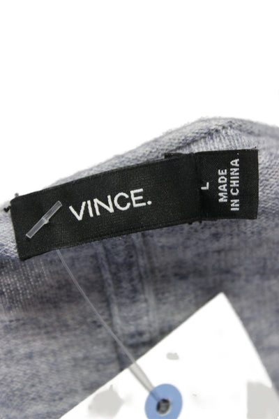 Vince Mens Basic Gray Cotton Long Sleeve Crew Neck T-Shirt Size L