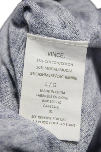 Vince Mens Basic Gray Cotton Long Sleeve Crew Neck T-Shirt Size L