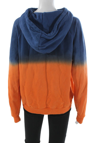 Polo Ralph Lauren Women Blue Colorblock Cowl Neck Pullover Hoodie Cotton Size L