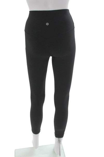 Lululemon Womens Ankle Leggings Black Nylon Athleisure Size 4