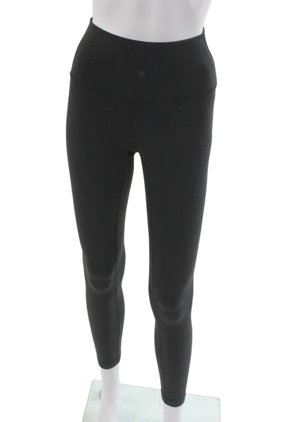 Lululemon Women Ankle Leggings Black Nylon Athleisure Size 4