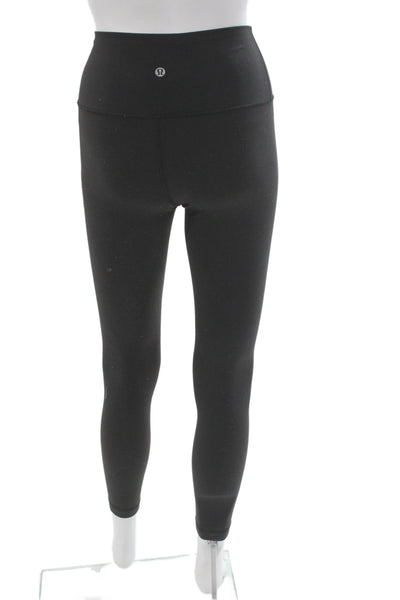 Lululemon Women Ankle Leggings Black Nylon Athleisure Size 4