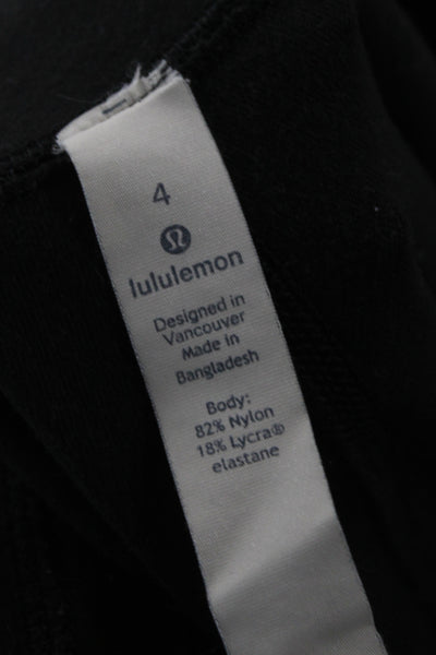 Lululemon Women Ankle Leggings Black Nylon Athleisure Size 4