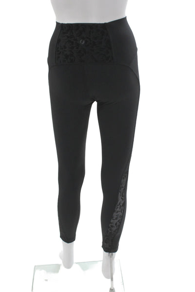 Lululemon Women Cropped Leggings Black Nylon Size 4