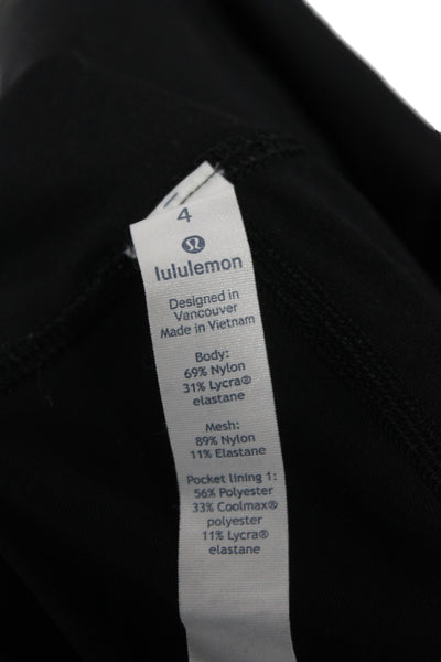 Lululemon Women Cropped Leggings Black Nylon Size 4