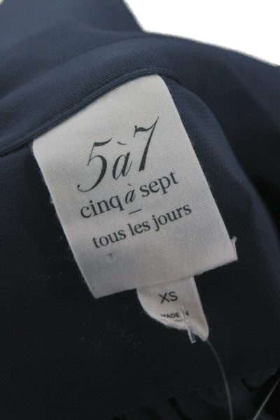 Cinq A Sept Women Shirt Dress Blue Collared Button Long Sleeve Size XS
