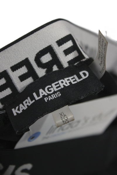 Karl Lagerfeld Women A-Line Skirt Black Polyester Knee Length Size XL