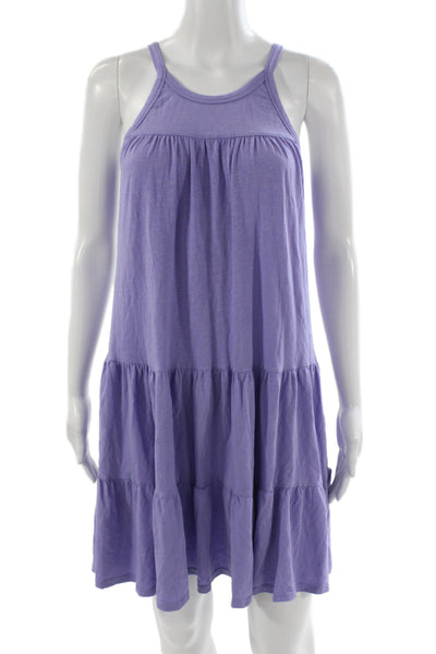 Sundry Women Sundress Purple Cotton Sleeveless Round Neck Beach Size 1