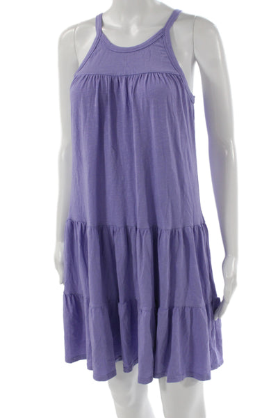 Sundry Women Sundress Purple Cotton Sleeveless Round Neck Beach Size 1