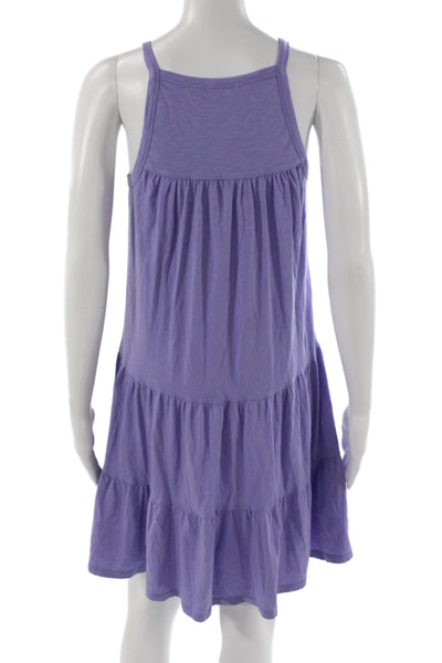 Sundry Women Sundress Purple Cotton Sleeveless Round Neck Beach Size 1