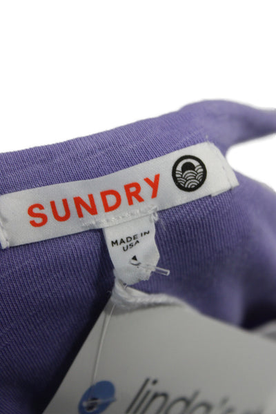 Sundry Women Sundress Purple Cotton Sleeveless Round Neck Beach Size 1