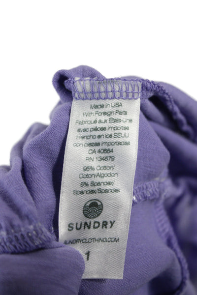 Sundry Women Sundress Purple Cotton Sleeveless Round Neck Beach Size 1