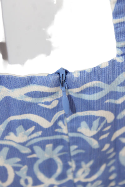 Southern Tide Women Fit & Flare V-Neck Blue Cotton Dress Size 0