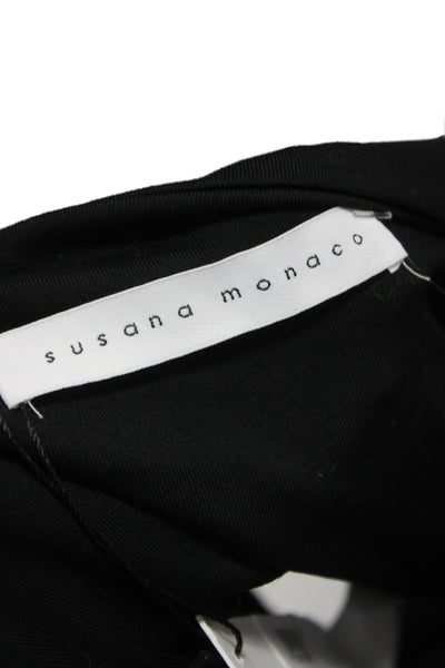 Susana Monaco Womens Black Bodycon Dress Long Sleeve Nylon Size S