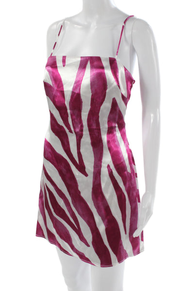 The East Order Womens Pink Animal Print Square Neck Slip Dress Size XS