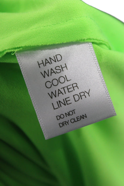 Norma Kamali Women Bodycon Sleeveless Green Cowl Neck Short Dress Size XS