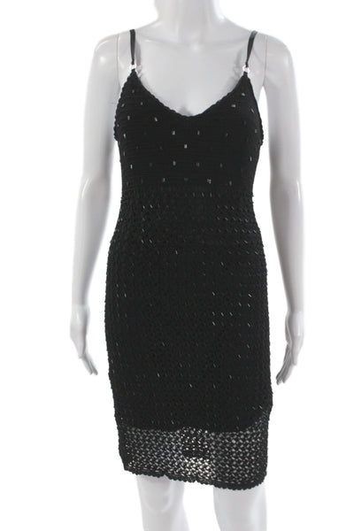 A.B. S by Allen Schwartz Women Bodycon Crochet Dress V-Neck Black Size XS