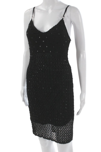 A.B. S by Allen Schwartz Women Bodycon Crochet Dress V-Neck Black Size XS