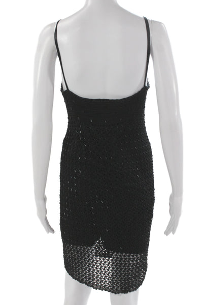 A.B. S by Allen Schwartz Women Bodycon Crochet Dress V-Neck Black Size XS