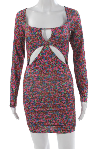 AFRM Womens Bodycon Multicolor Short Dress Long Sleeve Size S
