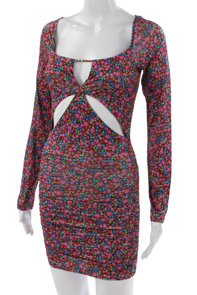 AFRM Womens Bodycon Multicolor Short Dress Long Sleeve Size S