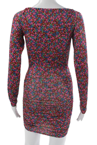 AFRM Womens Bodycon Multicolor Short Dress Long Sleeve Size S