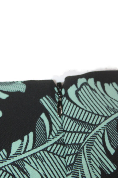 Cinq A Sept Women Wrap Dress Black Tropical Floral Short Sleeve Size 0