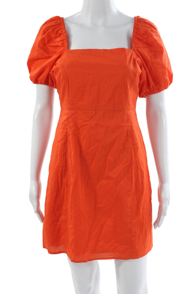 Sanctuary Womens Orange Mini Dress Square Neck Short Sleeve Size 2