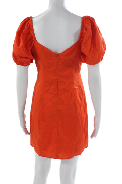 Sanctuary Womens Orange Mini Dress Square Neck Short Sleeve Size 2