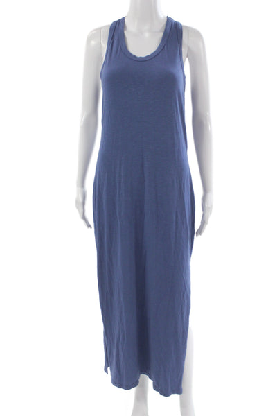 Sundry Womens Maxi Dress Blue Cotton Spandex Scoop Neck Sleeveless Size 1