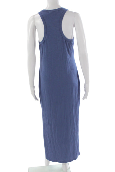 Sundry Womens Maxi Dress Blue Cotton Spandex Scoop Neck Sleeveless Size 1