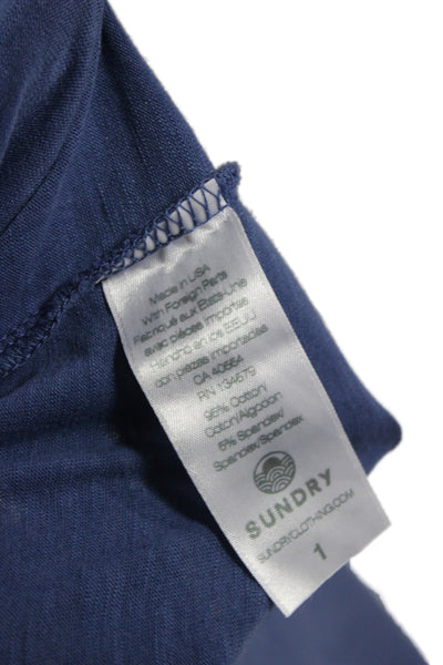 Sundry Womens Maxi Dress Blue Cotton Spandex Scoop Neck Sleeveless Size 1
