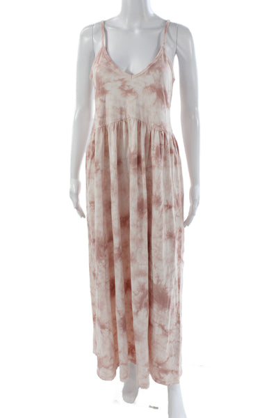 Z Supply Womens Maxi Dress Pink Tie Dye V-Neck Sleeveless Boho Size S