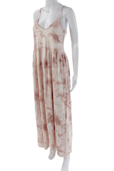 Z Supply Womens Maxi Dress Pink Tie Dye V-Neck Sleeveless Boho Size S