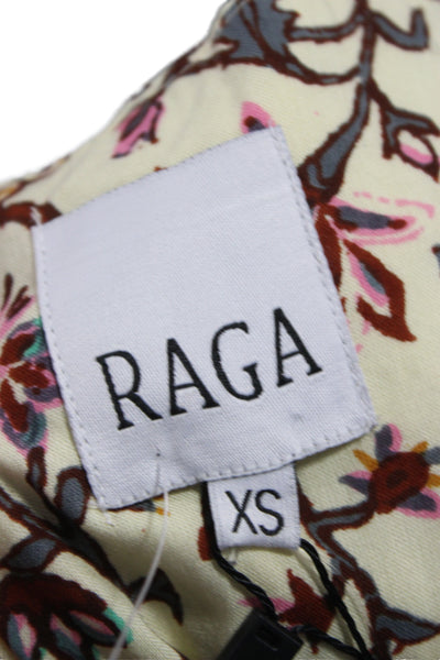 Raga Women Maxi Floral Cotton Square Neck Sleeveless Zip Mid-Calf Dress Size XS