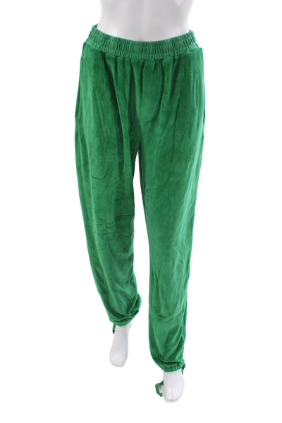 Suzie Kondi Womens Sweatpants Green Cotton Blend Pull On Athleisure Size XS
