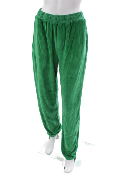 Suzie Kondi Womens Sweatpants Green Cotton Blend Pull On Athleisure Size XS