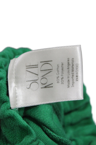 Suzie Kondi Womens Sweatpants Green Cotton Blend Pull On Athleisure Size XS